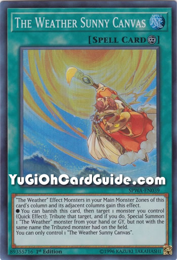 Yu-Gi-Oh Card: The Weather Sunny Canvas