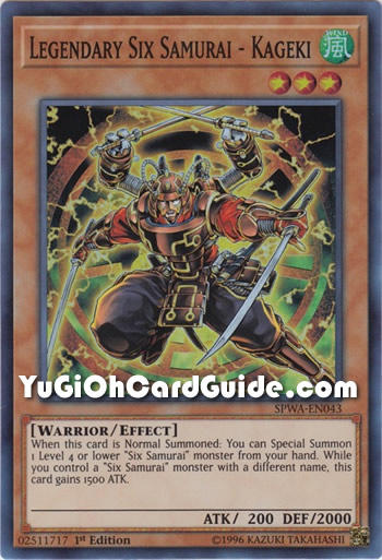 Yu-Gi-Oh Card: Legendary Six Samurai - Kageki