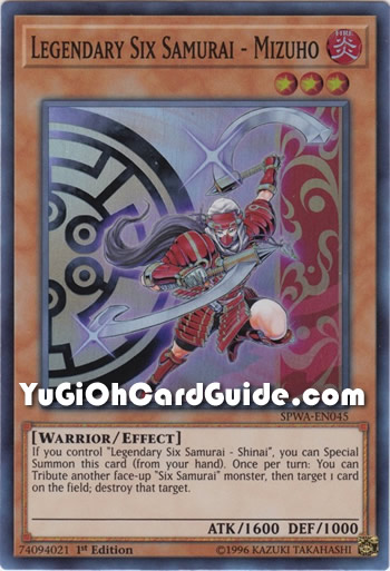 Yu-Gi-Oh Card: Legendary Six Samurai - Mizuho