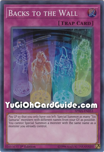 Yu-Gi-Oh Card: Backs to the Wall