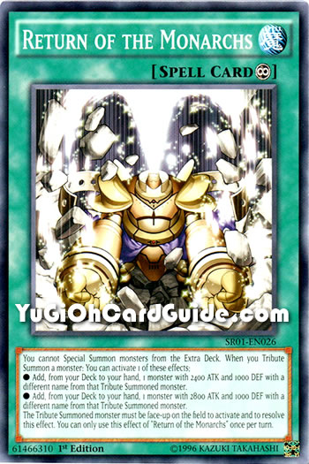 Yu-Gi-Oh Card: Return of the Monarchs