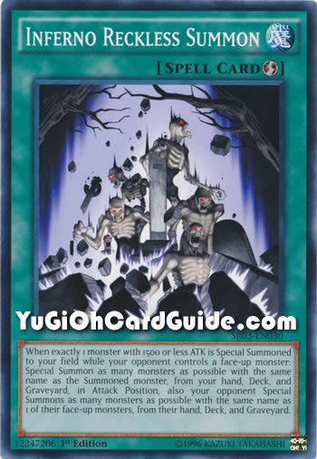Yu-Gi-Oh Card: Inferno Reckless Summon