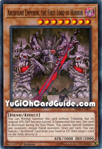 Yu-Gi-Oh Card: Archfiend Emperor, the First Lord of Horror