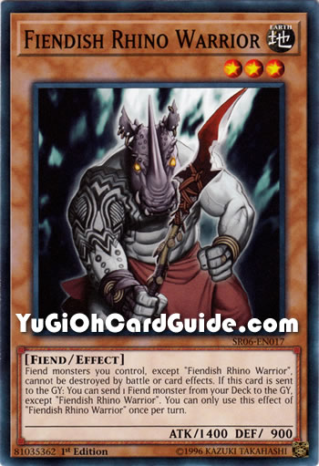 Yu-Gi-Oh Card: Fiendish Rhino Warrior