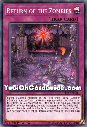 Yu-Gi-Oh Card: Return of the Zombies