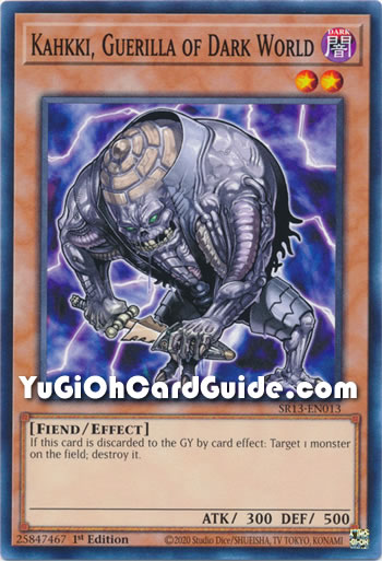 Yu-Gi-Oh Card: Kahkki, Guerilla of Dark World