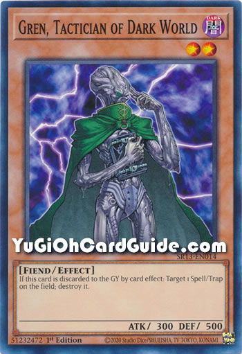 Yu-Gi-Oh Card: Gren, Tactician of Dark World