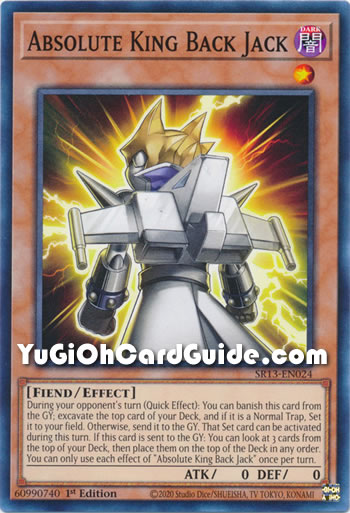 Yu-Gi-Oh Card: Absolute King Back Jack