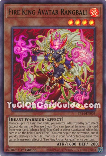 Yu-Gi-Oh Card: Fire King Avatar Rangbali