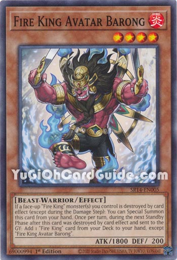 Yu-Gi-Oh Card: Fire King Avatar Barong