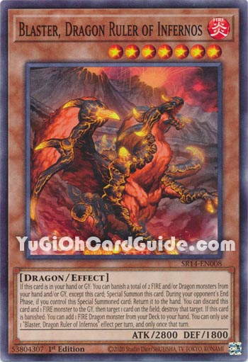 Yu-Gi-Oh Card: Blaster, Dragon Ruler of Infernos