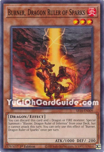 Yu-Gi-Oh Card: Burner, Dragon Ruler of Sparks