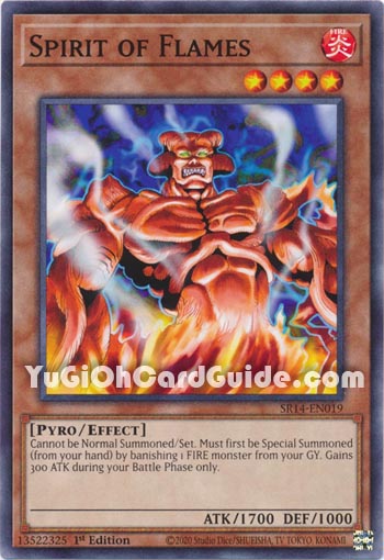 Yu-Gi-Oh Card: Spirit of Flames