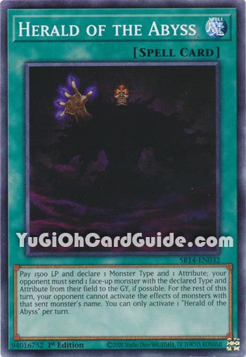 Yu-Gi-Oh Card: Herald of the Abyss