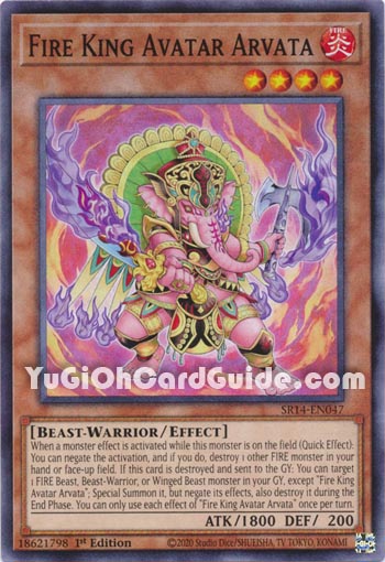 Yu-Gi-Oh Card: Fire King Avatar Arvata