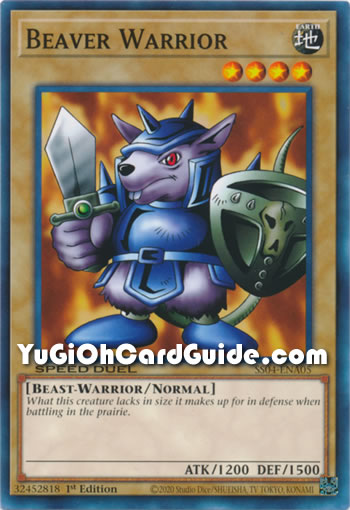 Yu-Gi-Oh Card: Beaver Warrior