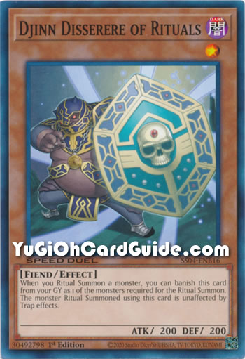 Yu-Gi-Oh Card: Djinn Disserere of Rituals