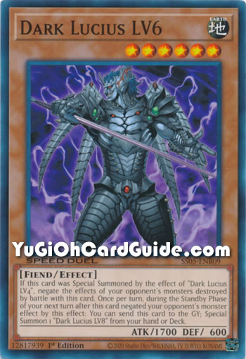 Yu-Gi-Oh Card: Dark Lucius LV6