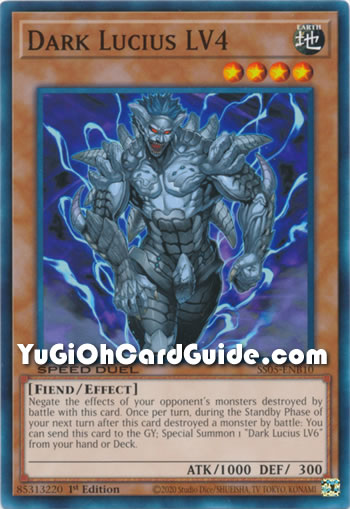 Yu-Gi-Oh Card: Dark Lucius LV4
