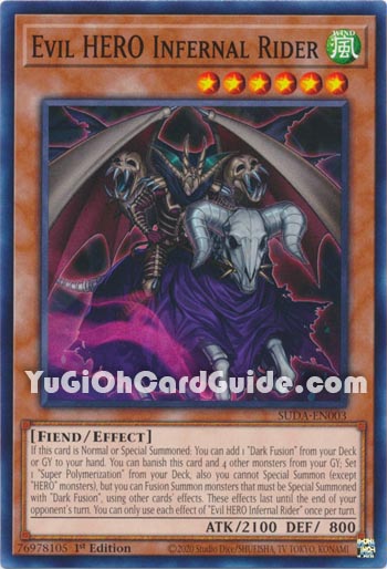 Yu-Gi-Oh Card: Evil HERO Infernal Rider