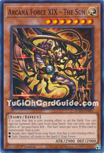 Yu-Gi-Oh Card: Arcana Force XIX - The Sun