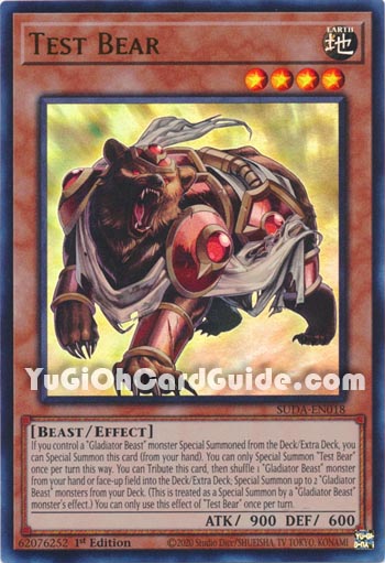 Yu-Gi-Oh Card: Test Bear