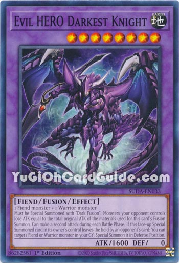 Yu-Gi-Oh Card: Evil HERO Darkest Knight