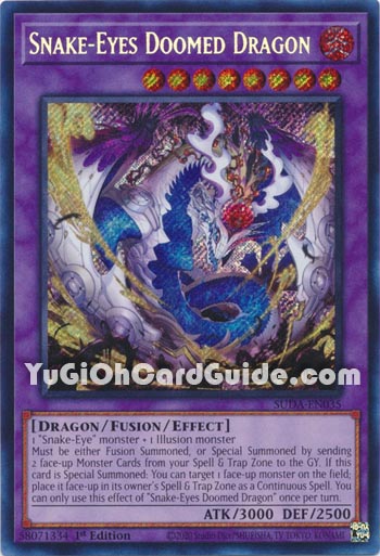 Yu-Gi-Oh Card: Snake-Eyes Doomed Dragon