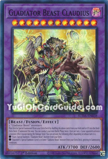 Yu-Gi-Oh Card: Gladiator Beast Claudius