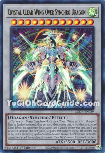 Yu-Gi-Oh Card: Crystal Clear Wing Over Synchro Dragon