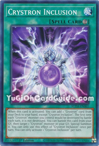 Yu-Gi-Oh Card: Crystron Inclusion