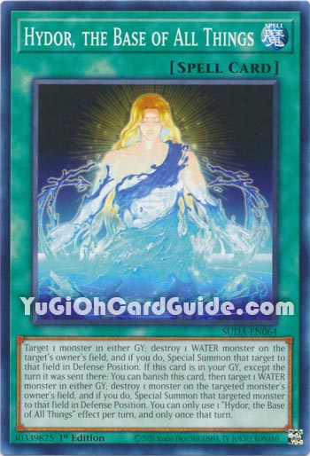 Yu-Gi-Oh Card: Hydor, the Base of All Things