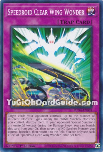 Yu-Gi-Oh Card: Speedroid Clear Wing Wonder