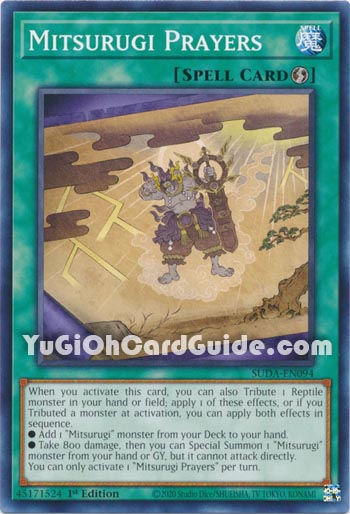 Yu-Gi-Oh Card: Mitsurugi Prayers