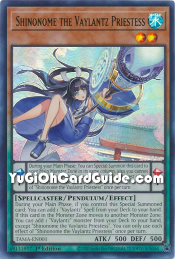 Yu-Gi-Oh Card: Shinonome the Vaylantz Priestess