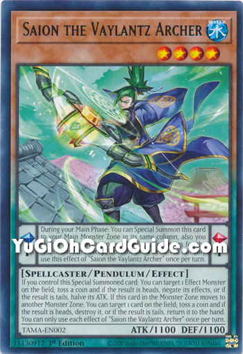 Yu-Gi-Oh Card: Saion the Vaylantz Archer