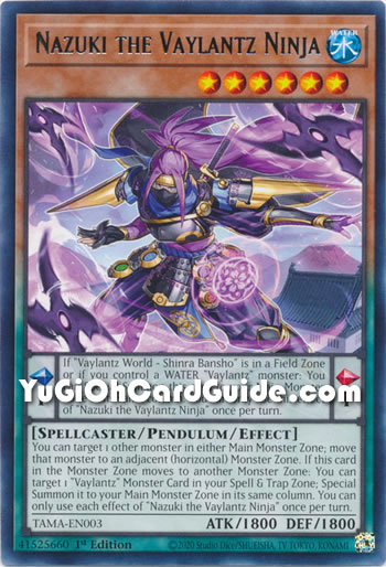 Yu-Gi-Oh Card: Nazuki the Vaylantz Ninja