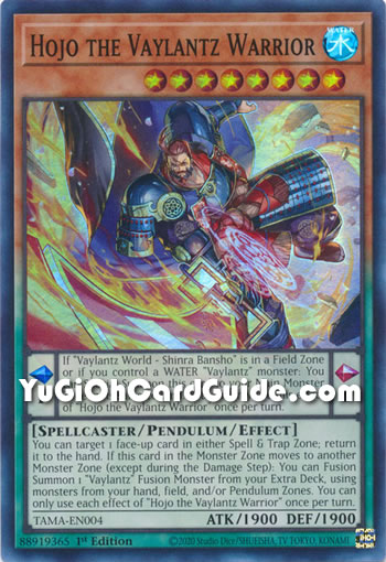 Yu-Gi-Oh Card: Hojo the Vaylantz Warrior