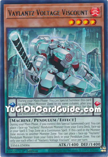 Yu-Gi-Oh Card: Vaylantz Voltage Viscount
