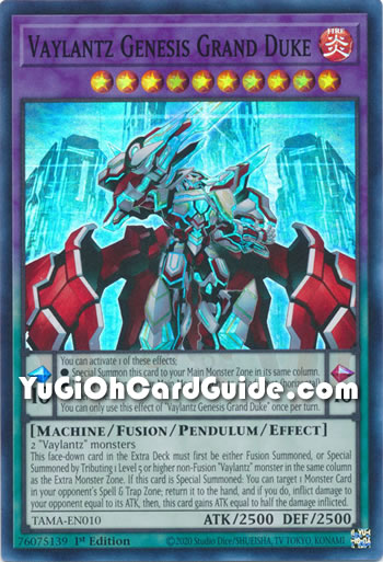Yu-Gi-Oh Card: Vaylantz Genesis Grand Duke