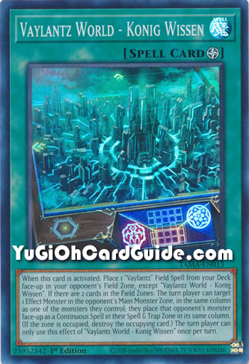 Yu-Gi-Oh Card: Vaylantz World - Konig Wissen