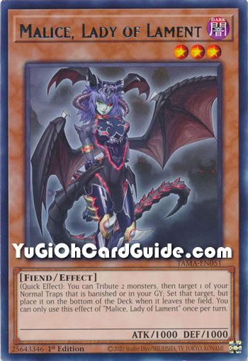 Yu-Gi-Oh Card: Malice, Lady of Lament