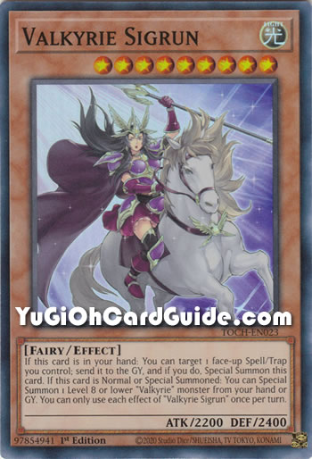 Yu-Gi-Oh Card: Valkyrie Sigrun