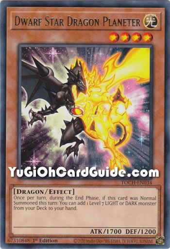 Yu-Gi-Oh Card: Dwarf Star Dragon Planeter