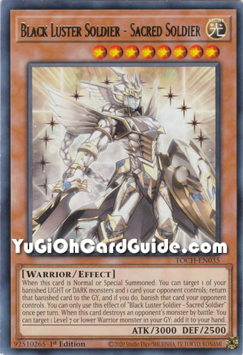 Yu-Gi-Oh Card: Black Luster Soldier - Sacred Soldier