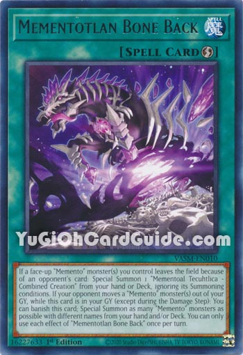 Yu-Gi-Oh Card: Mementotlan Bone Back