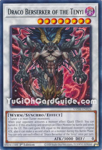 Yu-Gi-Oh Card: Draco Berserker of the Tenyi
