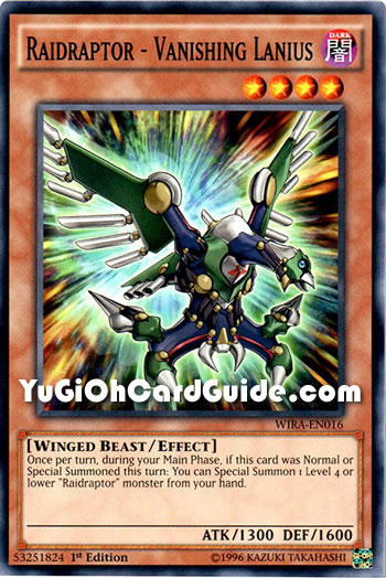 Yu-Gi-Oh Card: Raidraptor - Vanishing Lanius