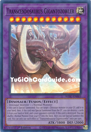 Yu-Gi-Oh Card: Transcendosaurus Gigantozowler