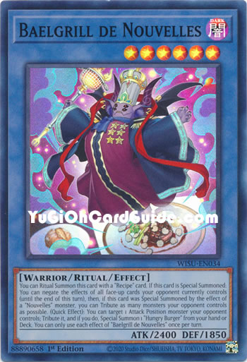Yu-Gi-Oh Card: Baelgrill de Nouvelles